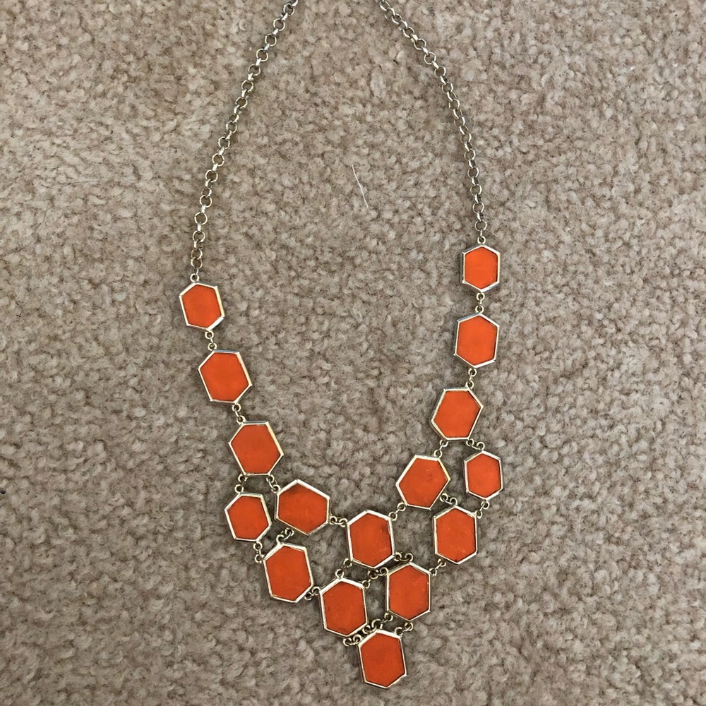 Leather and gold statement necklace